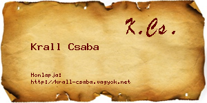 Krall Csaba névjegykártya