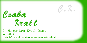 csaba krall business card